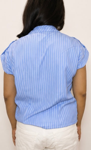 Blue Striped Relaxed Shirt