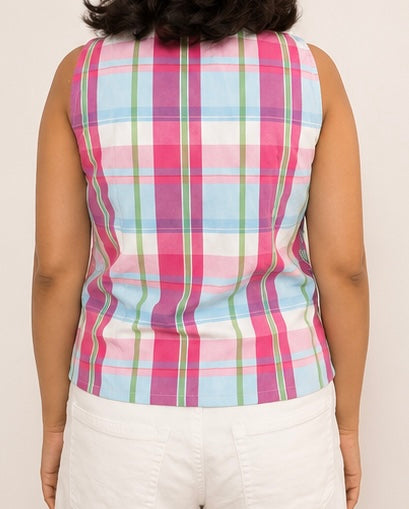 Pastel Plaid Sleeveless Vest