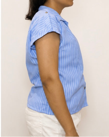 Blue Striped Relaxed Shirt