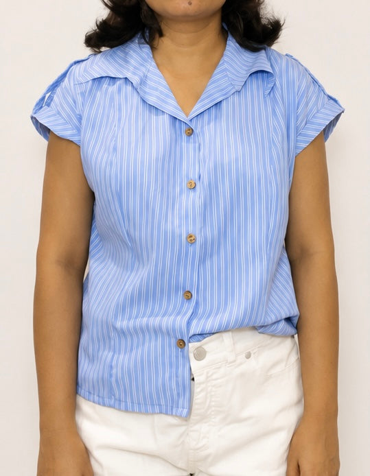 Blue Striped Relaxed Shirt