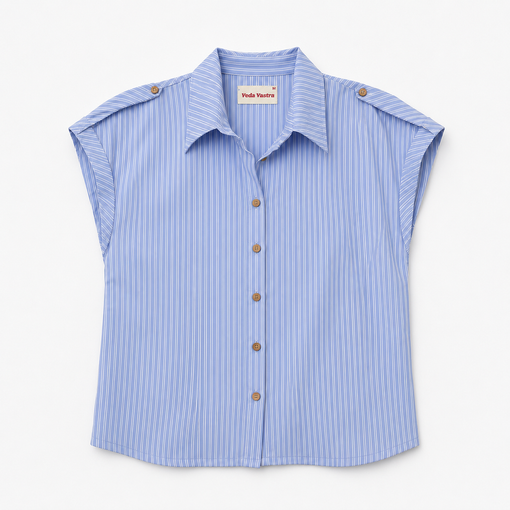 Blue Striped Relaxed Shirt