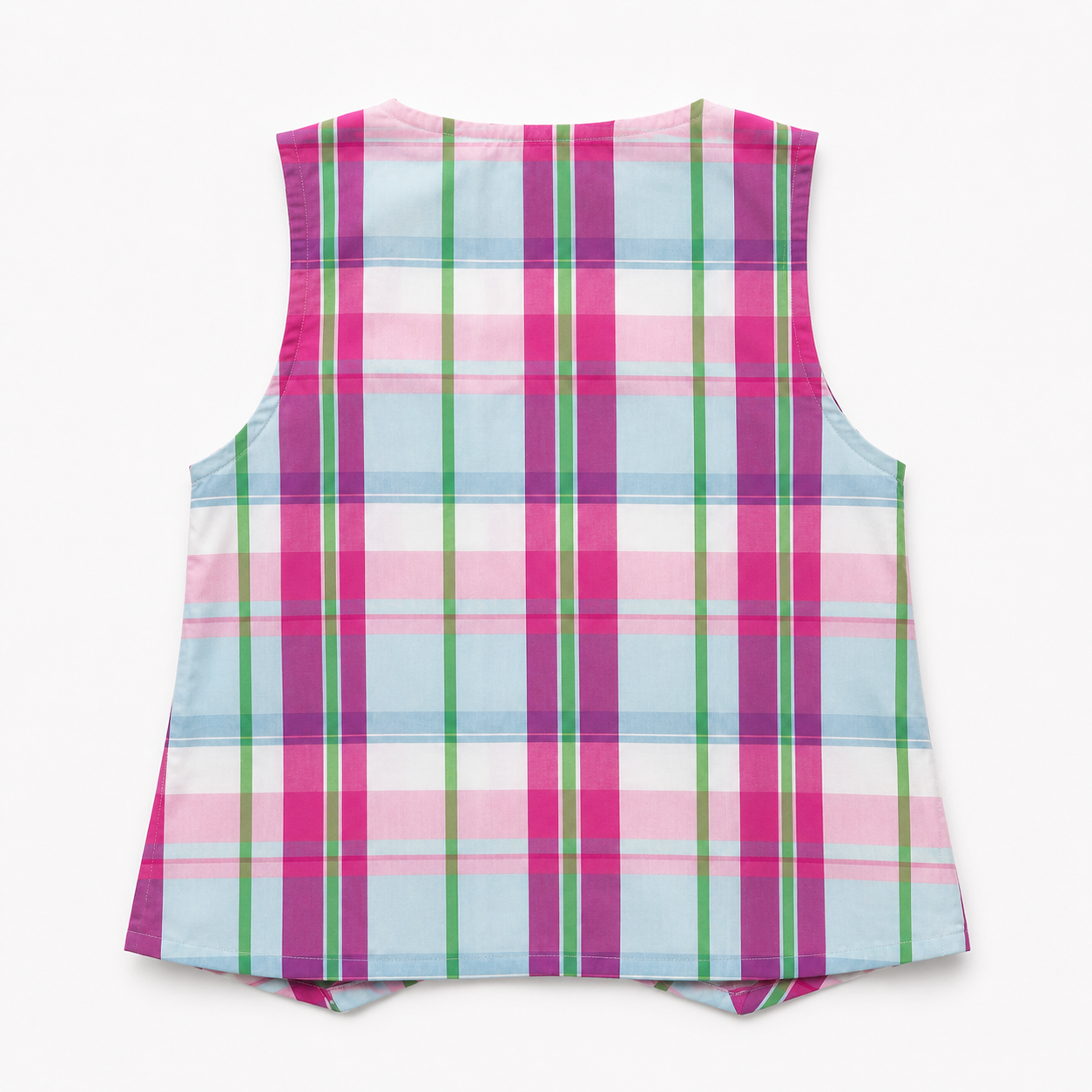Pastel Plaid Sleeveless Vest
